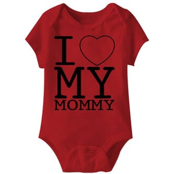 I Love My Mommy Funny Baby Romper Red Infant Babies Creeper