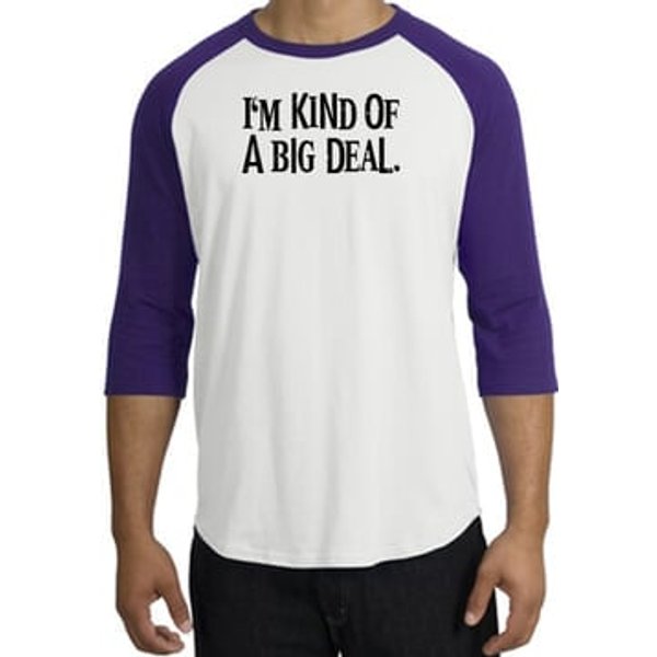 I'm Kind of a Big Deal T-shirt Black Print Raglan Shirt White/Purple
