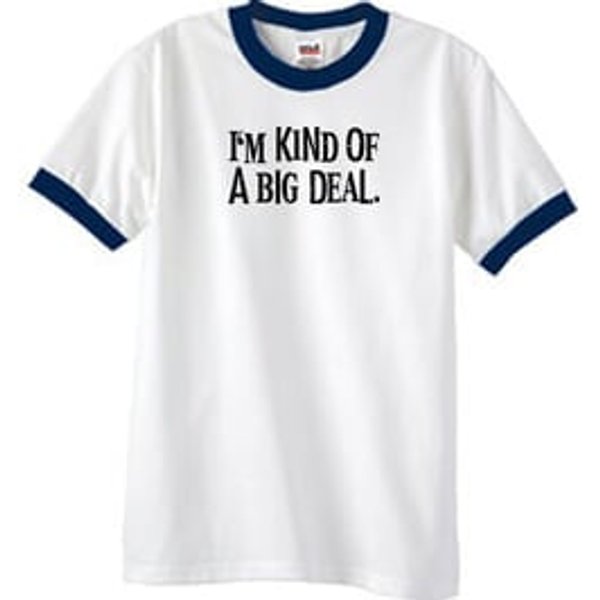 I'm Kind of a Big Deal T-shirt Black Print Ringer Shirt White/Navy