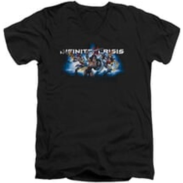 Infinite Crisis Shirt Slim Fit V-Neck Wonder Woman Black T-Shirt