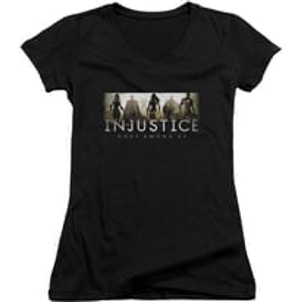 Injustice Gods Among Us Shirt Juniors V Neck Logo Black T-Shirt