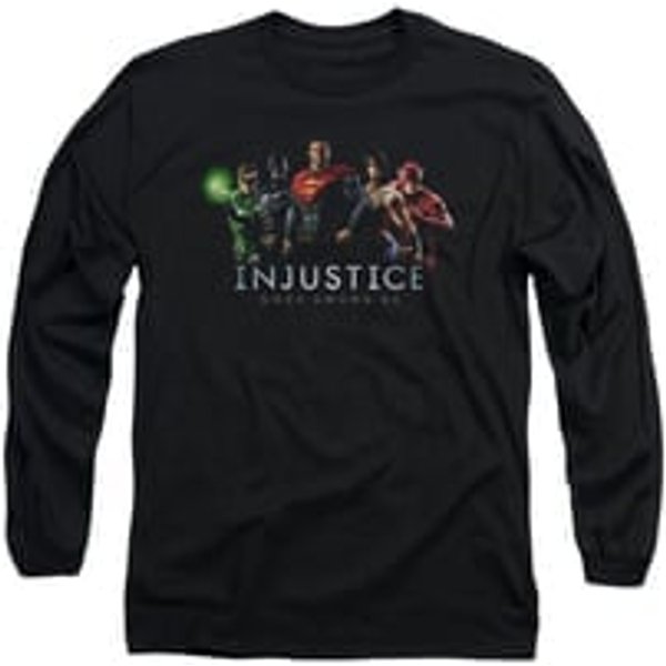 Injustice Gods Among Us Shirt League Long Sleeve Black Tee T-Shirt