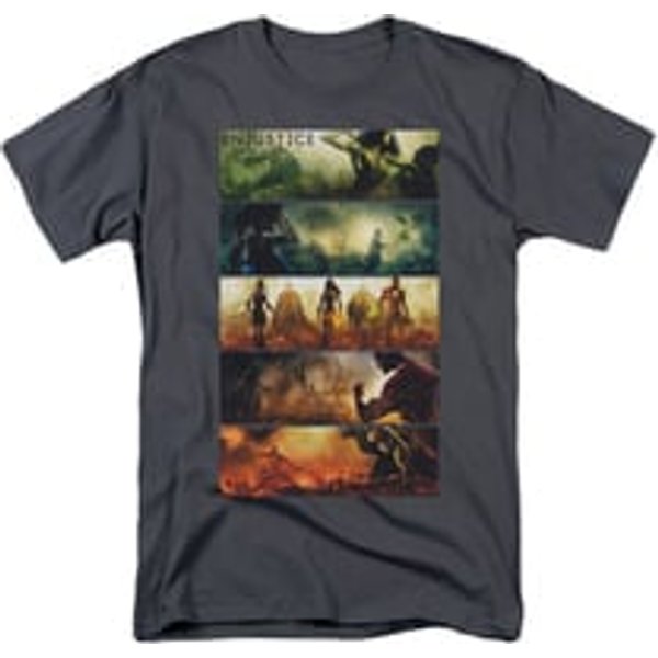 Injustice Gods Among Us Shirt Panels Charcoal T-Shirt
