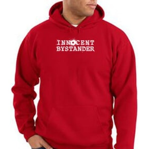 Innocent Bystander Hoodie White Print Hoody Red