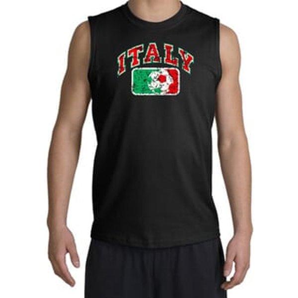 Italian Shooter Shirt - Italy Soccer Futbol Adult Black Muscle Shirt