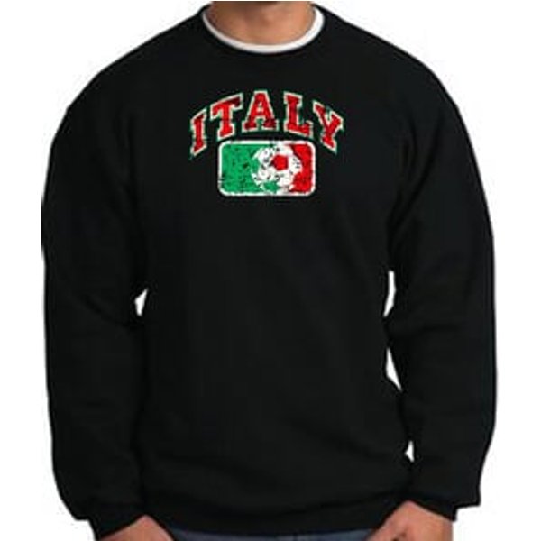 Italian Sweatshirt - Italia Soccer Futbol Adult Black Sweat Shirt