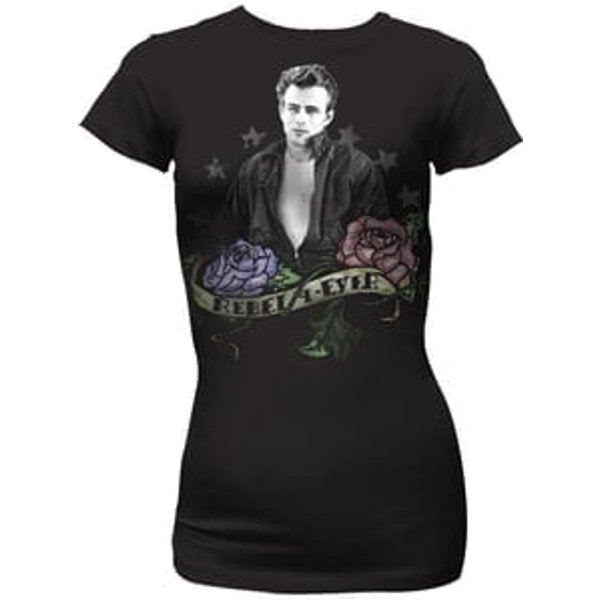 James Dean Juniors T-shirt James Rebel Faded Black Tee Shirt