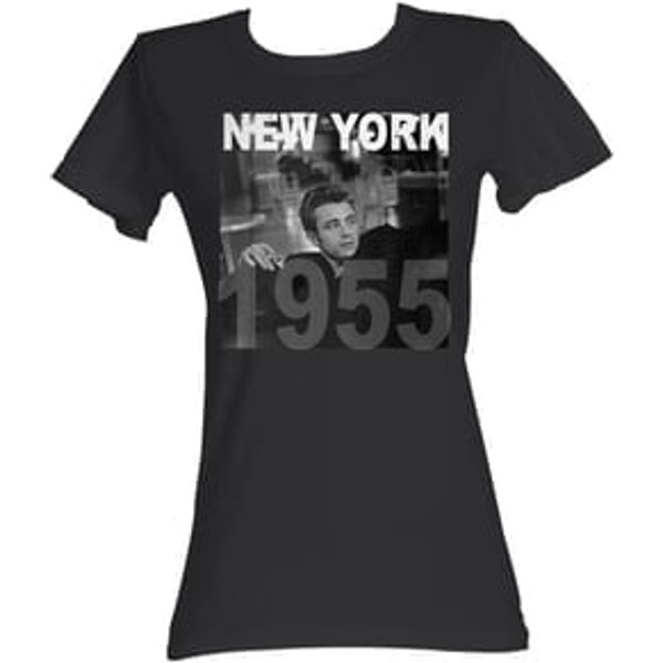 James Dean Juniors T-shirt New York 55 Coal Tee Shirt
