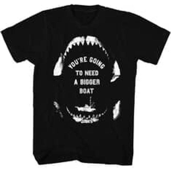 Jaws Shirt Bigger Boat Black T-Shirt