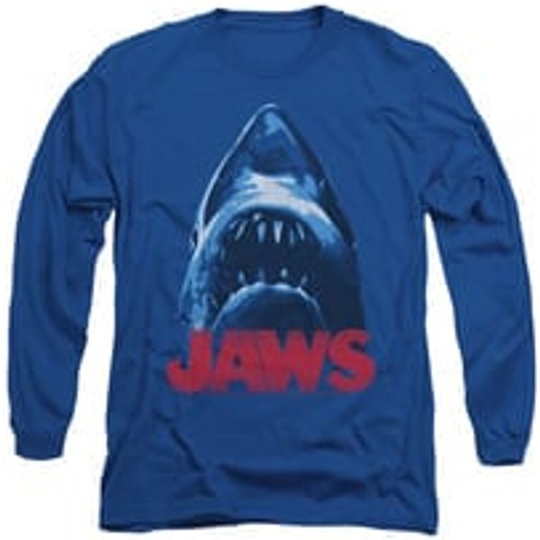 Jaws Shirt From Below Long Sleeve Royal Blue Tee T-Shirt