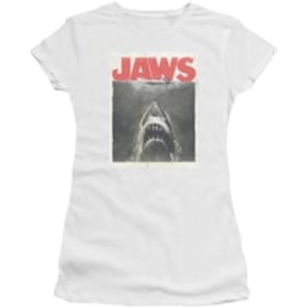 Jaws Shirt Juniors Block Classic Fear White T-Shirt