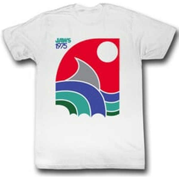 Jaws Shirt Shark 70s Jaws Adult Silver Tee T-Shirt