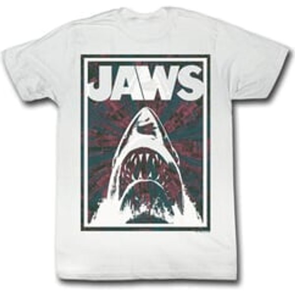 Jaws Shirt Shark Jaws Adult White Tee T-Shirt