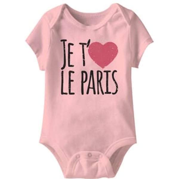 Je T'aime Le Paris Funny Baby Romper Pink Infant Babies Creeper