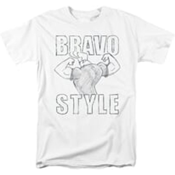 Johnny Bravo Shirt Bravo Style Adult White Tee T-Shirt