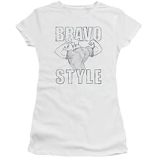 Johnny Bravo Shirt Juniors Bravo Style White Tee T-Shirt