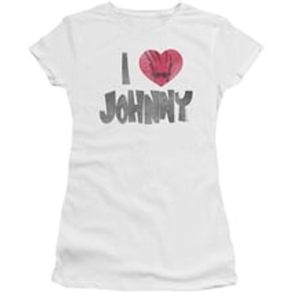 Johnny Bravo Shirt Juniors I Heart Johnny White Tee T-Shirt