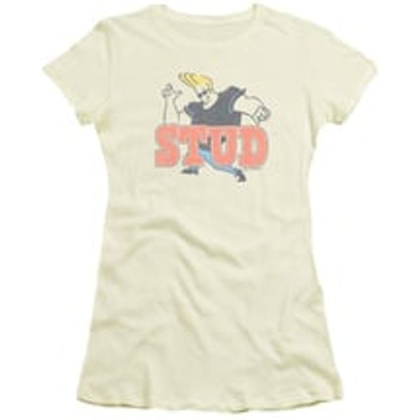 Johnny Bravo Shirt Juniors Stud Cream Tee T-Shirt