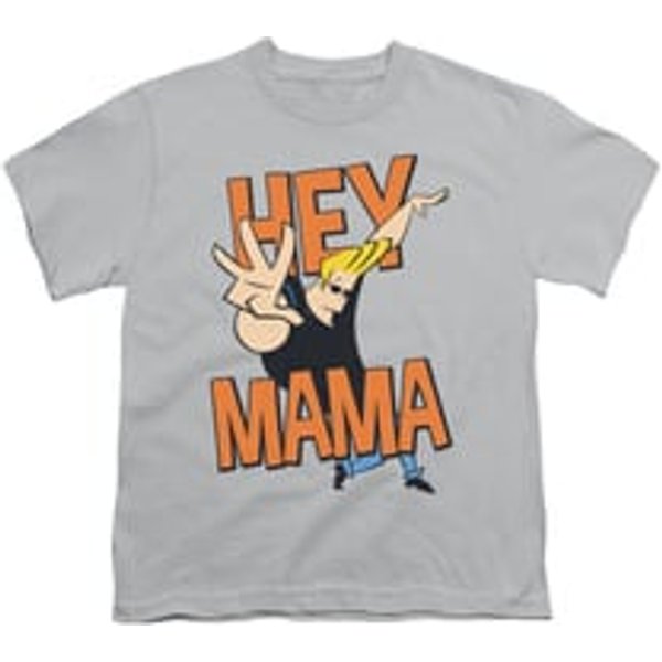 Johnny Bravo Shirt Kids Hey Mama Silver Youth Tee T-Shirt