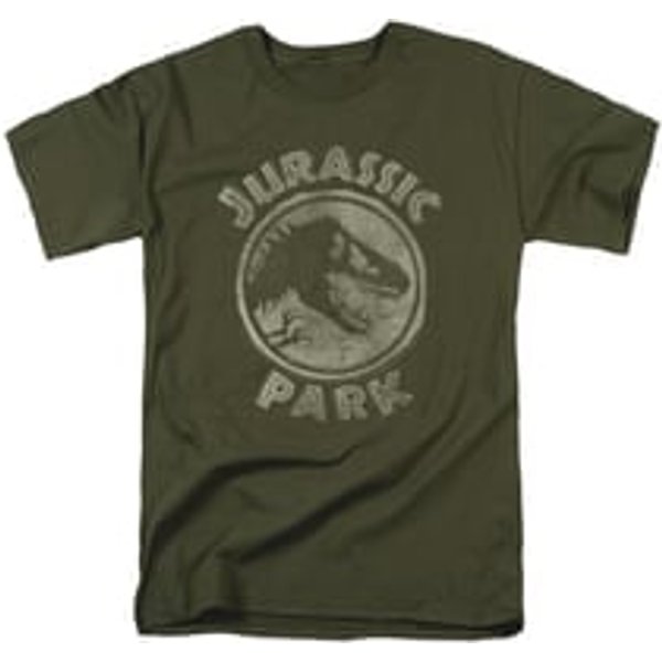 Jurassic Park Shirt Jp Stamp Adult Military Green Tee T-Shirt
