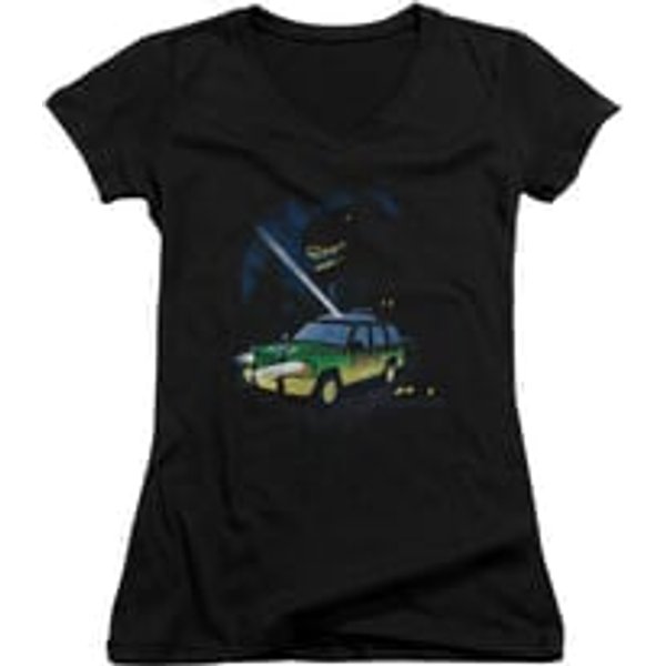 Jurassic Park Shirt Juniors V Neck Turn It Off Black Tee T-Shirt