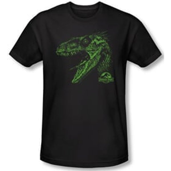 Jurassic Park T-shirt Movie Spino Mount Adult Black Slim Fit Shirt