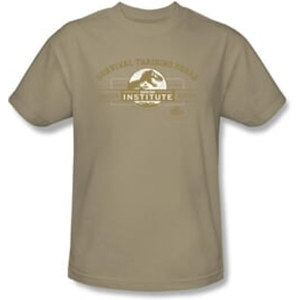 Jurassic Park T-shirt Movie Survival Training Camp Adult Sand Shirt
