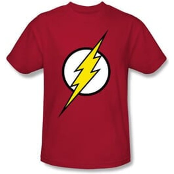 Justice League Kids T-shirt Flash Logo Superheroes Youth Red Tee Shirt