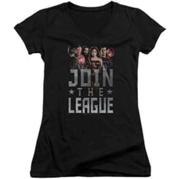 Justice League Movie Juniors V Neck Join The League Black T-Shirt