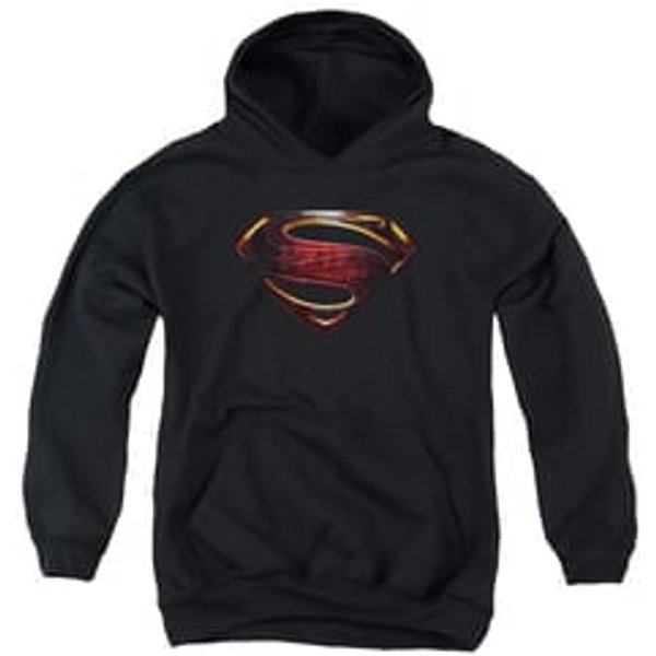 Justice League Movie Kids Hoodie Superman Logo Black Youth Hoody