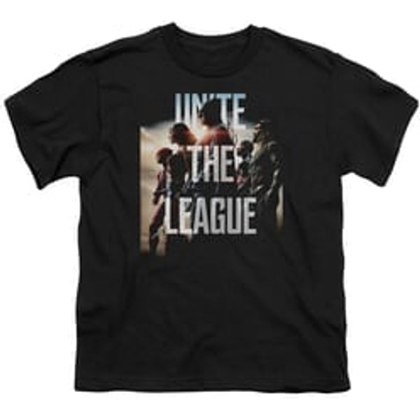 Justice League Movie Kids Shirt Dawn Unite the League Black T-Shirt