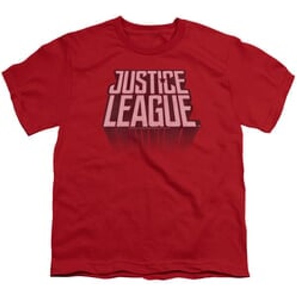 Justice League Movie Kids Shirt Distressed Logo Red T-Shirt