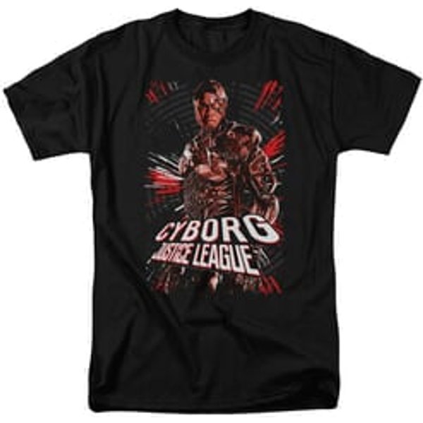 Justice League Movie Shirt Cyborg Profile Black T-Shirt