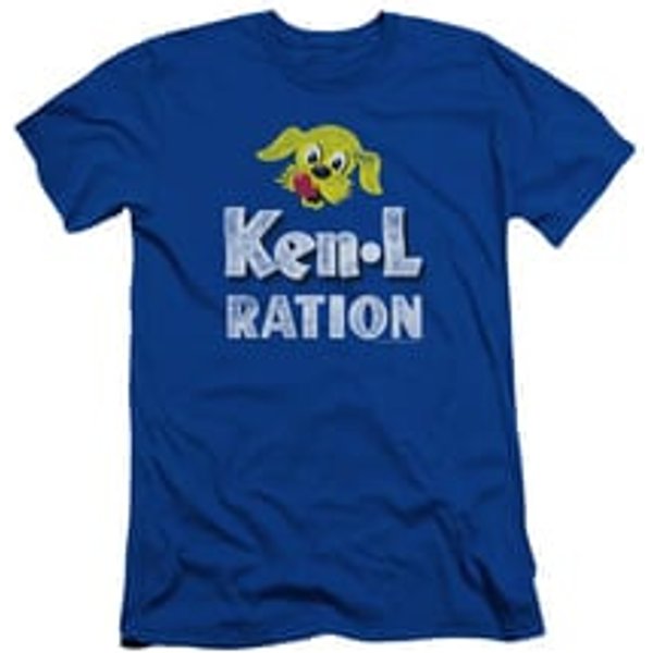 Ken L Ration Shirt Slim Fit Distressed Logo Royal Blue T-Shirt