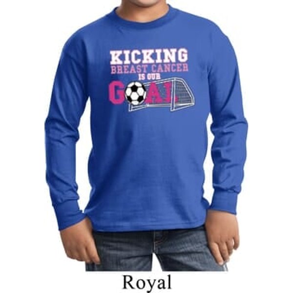 Kicking Breast Cancer is Our Goal Kids Long Sleeve Shirt