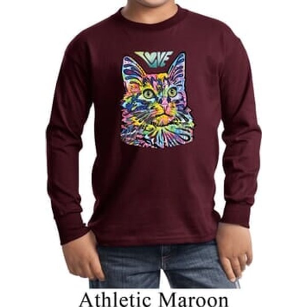 Kids Cat Tee Love Cat Youth Long Sleeve