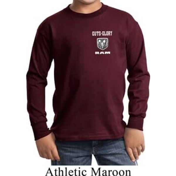 Kids Dodge Guts and Glory Ram Logo Pocket Print Long Sleeve Shirt