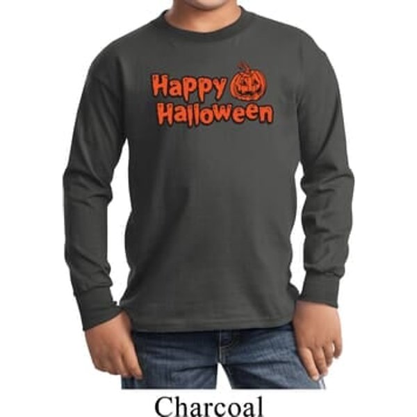Kids Happy Halloween with Pumpkin Youth Long Sleeve
