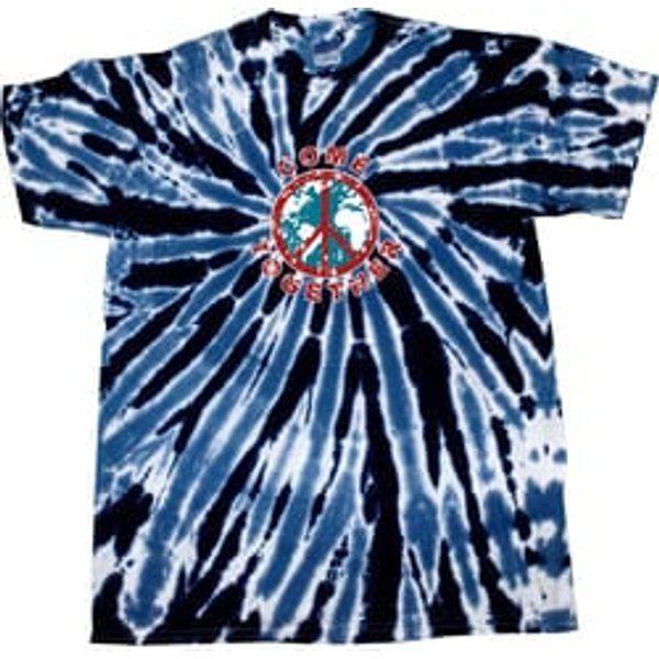 Kids Peace Tie Dye Shirt Come Together Navy Twist Youth Tie Dye Tee