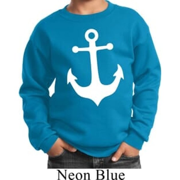 Kids Sailing Sweatshirt White Anchor Sweat Shirt