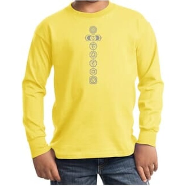 Kids Yoga Shirt 7 Chakras Meditation Youth Long Sleeve Shirt