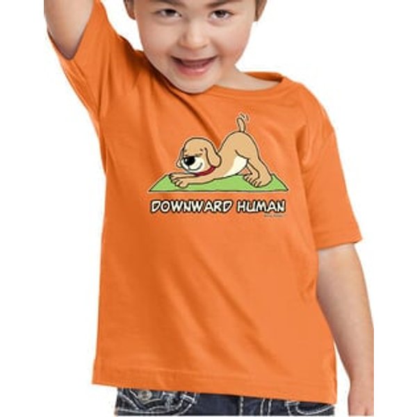 Kids Yoga Shirt Downward Human Toddler Tee T-Shirt