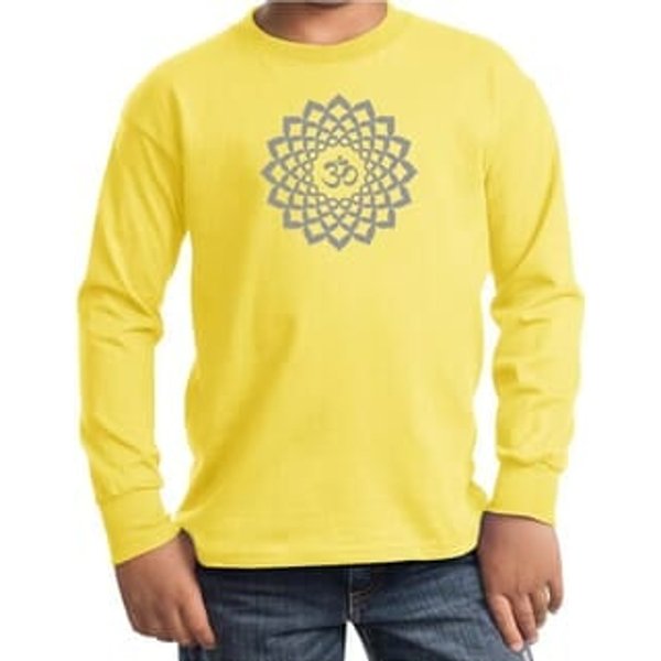 Kids Yoga Shirt Sahasrara Chakra Meditation Youth Long Sleeve Shirt