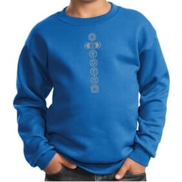 Kids Yoga Sweatshirt 7 Chakras Meditation Youth Sweatshirt