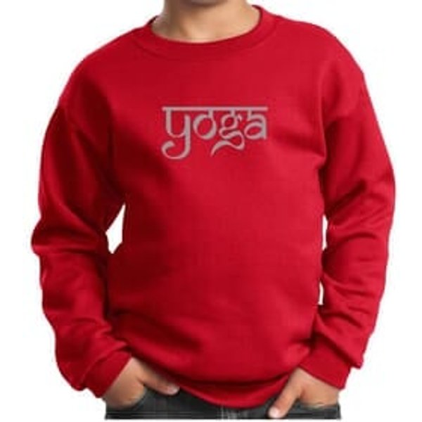 Kids Yoga Sweatshirt Sanskrit Yoga Text Youth Sweat Shirt