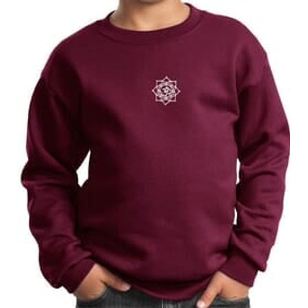 Kids Yoga Sweatshirt White Lotus OM Patch Sweat Shirt