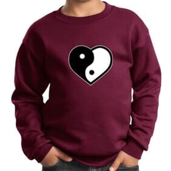 Kids Yoga Sweatshirt Yin Yang Heart Sweat Shirt