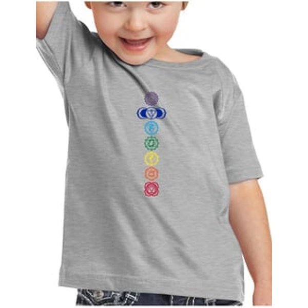 Kids Yoga T-Shirt 7 Colored Chakras Toddler Tee