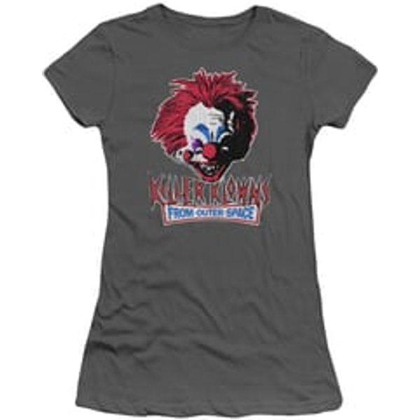 Killer Klowns From Outer Space Juniors Shirt Rough Clown Charcoal T-Shirt
