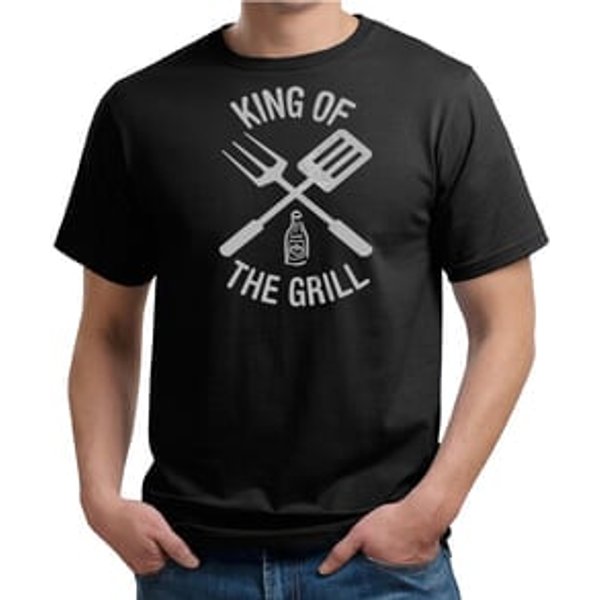 King Of The Grill Organic T-shirt Barbecue Utensils Adult Tee Shirt
